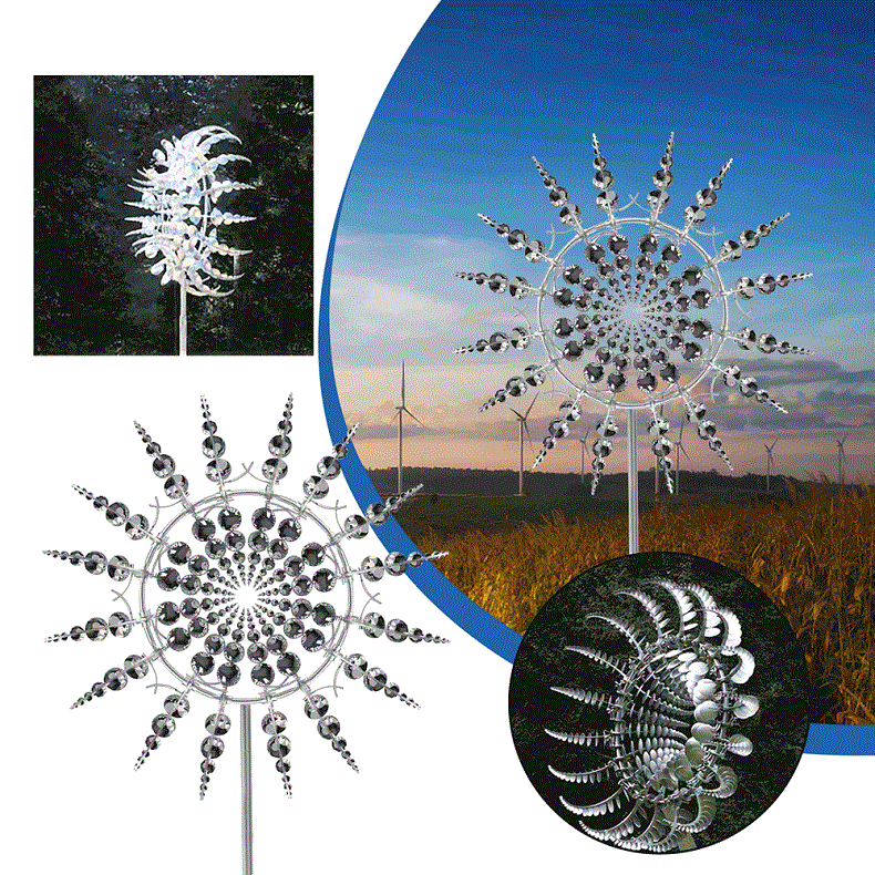 Kinetic Metal Windmill Garden Spinner with Anti-Rust Finish