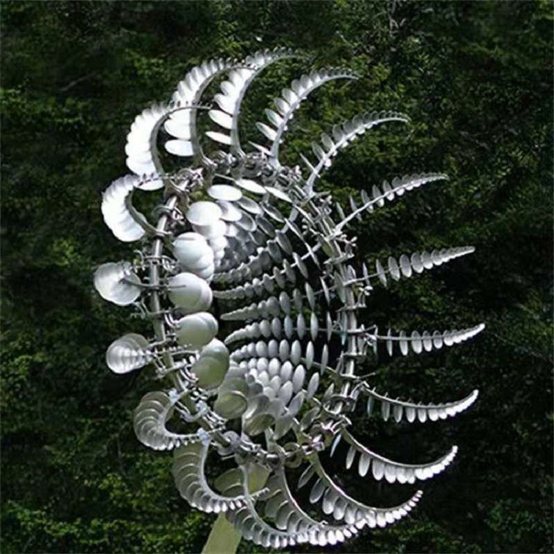 Kinetic Metal Windmill Garden Spinner with Anti-Rust Finish
